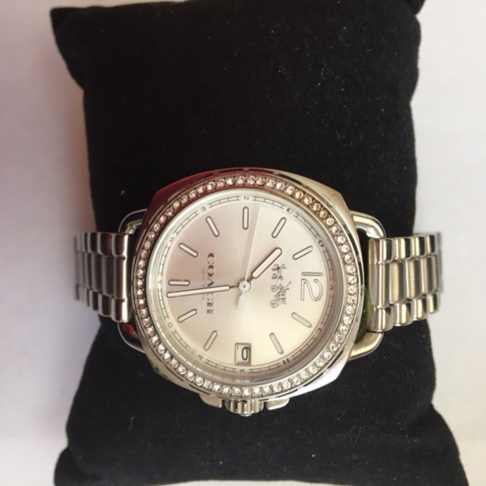 Coach Watch with Date and crystals around face